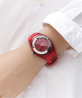  Shop Authentic Gucci Sync Quartz Red Dial Red Rubber Strap Watch For Women - YA137303 - Luxxuri