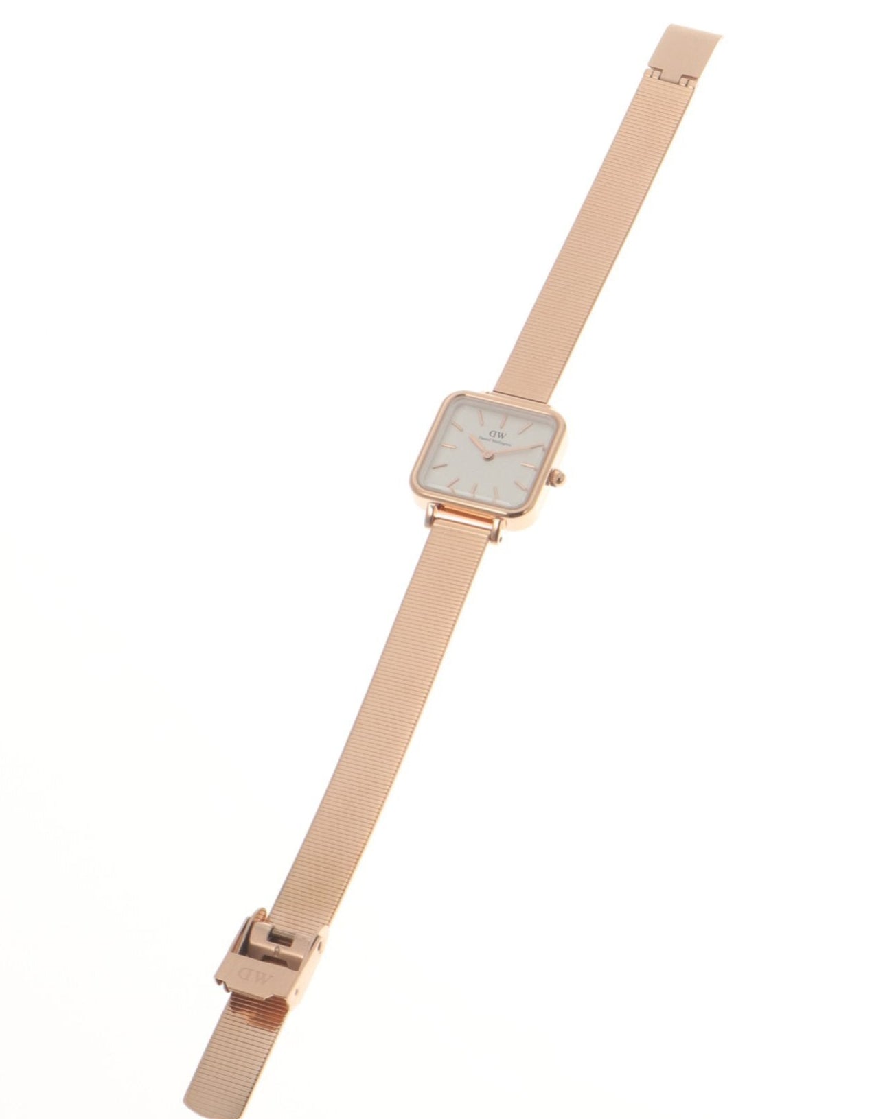  Shop Authentic Daniel Wellington Quadro Studio White Dial Rose Gold Mesh Strap Watch For Women - DW00100517 - Luxxuri