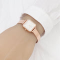  Shop Authentic Daniel Wellington Quadro Studio White Dial Rose Gold Mesh Strap Watch For Women - DW00100517 - Luxxuri