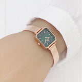 Shop Authentic Daniel Wellington Quadro Studio Green Dial Rose Gold Mesh Strap Watch For Women - DW00100520 - Luxxuri