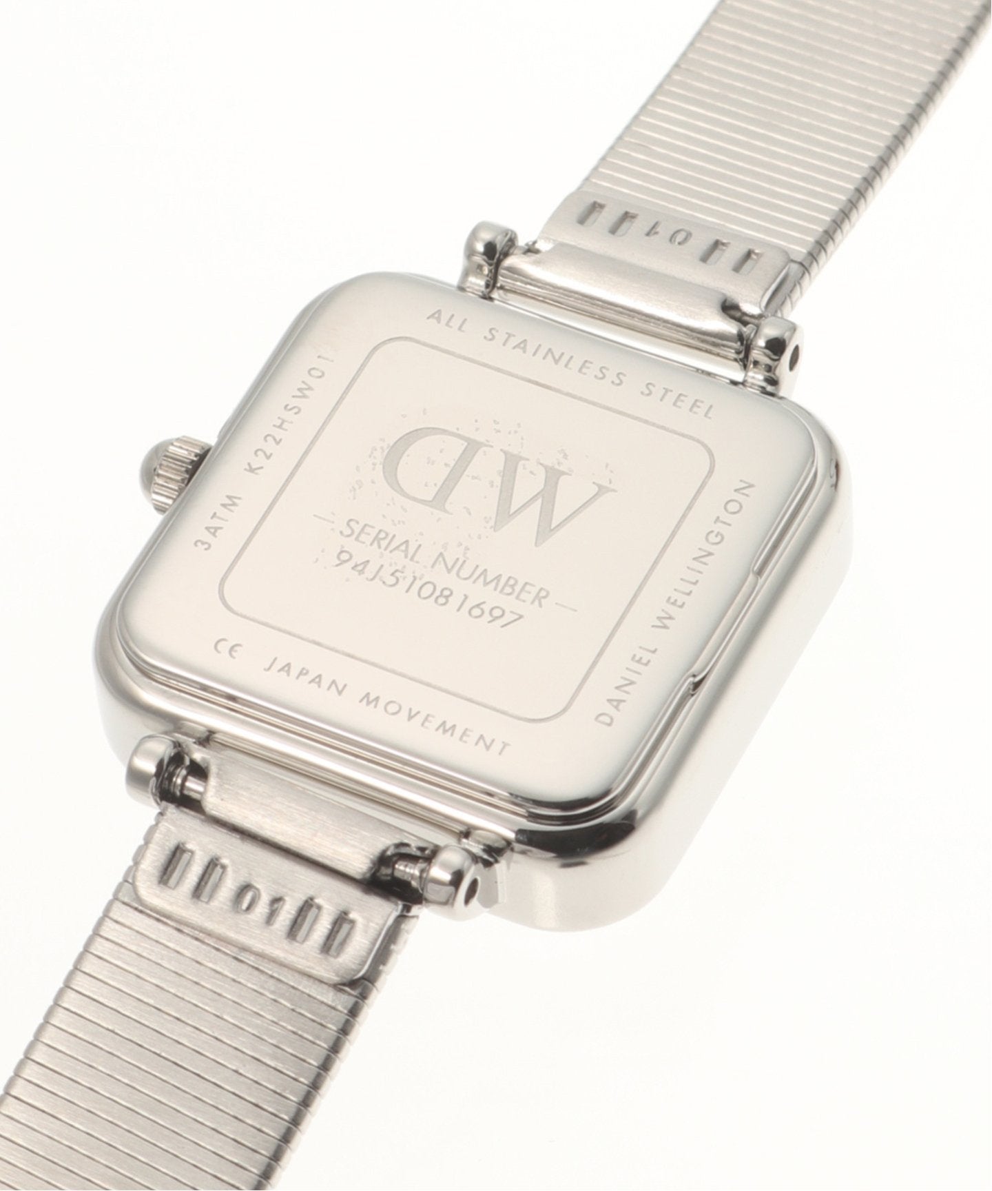Daniel Wellington Quadro Studio White Dial Silver Mesh Bracelet Watch For Women - DW00100521