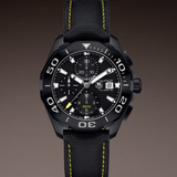  Shop Authentic Tag Heuer Aquaracer Chronograph PVD Black Dial Black Nylon Strap Watch for Men - CAY218A.FC6361 - Luxxuri