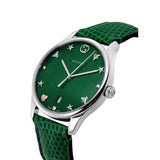  Shop Authentic Gucci G-Timeless Green Mother of Pearl Dial Green Leather Strap Watch For Women - YA126585 - Luxxuri