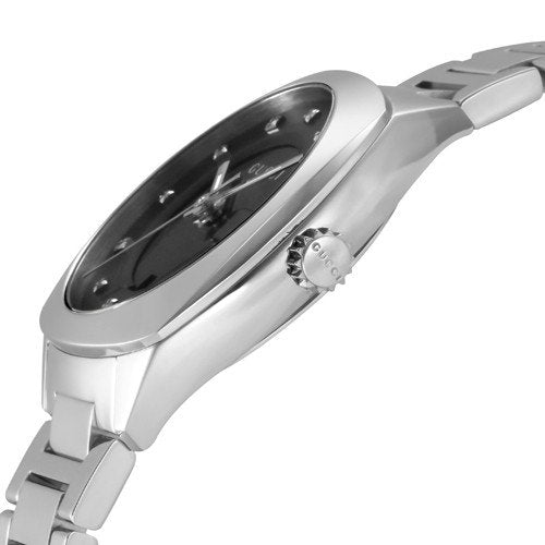  Shop Authentic Gucci GG2570 Diamonds Black Dial Silver Steel Strap Watch For Women - YA142503 - Luxxuri