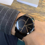  Shop Authentic Calvin Klein Minimal Black Dial Black Mesh Bracelet Watch for Men - K3M214X1 - Luxxuri