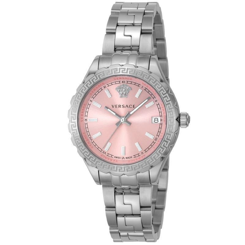 Shop Authentic Versace Hellenyium Pink Dial Silver Steel Strap Watch for Women - V12010015 - Luxxuri