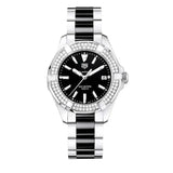  Shop Authentic Tag Heuer Aquaracer Quartz Diamonds Black Dial Two Tone Steel Strap Watch for Men - WAY131E.BA0913 - Luxxuri
