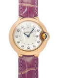  Shop Authentic Cartier Ballon Bleu Diamonds White Dial Pink Leather Strap Watch for Women - WE902050 - Luxxuri