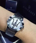 Shop Authentic Maserati Potenza Silver Dial Silver Steel Strap Watch For Men - R8853108002 - Luxxuri