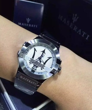  Shop Authentic Maserati Potenza Silver Dial Silver Steel Strap Watch For Men - R8853108002 - Luxxuri