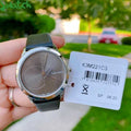  Shop Authentic Calvin Klein Minimal Grey Dial Black Leather Strap Watch for Men - K3M221C3 - Luxxuri