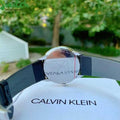  Shop Authentic Calvin Klein Minimal Grey Dial Black Leather Strap Watch for Men - K3M221C3 - Luxxuri