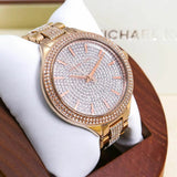  Shop Authentic Michael Kors Crystals Pavé Rose Gold Dial Rose Gold Steel Strap Watch for Women - MK3799 - Luxxuri