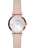 Shop Authentic Emporio Armani Mother of Pearl Dial Beige Leather Strap Watch For Women - AR11004 - Luxxuri