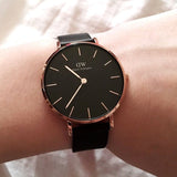  Shop Authentic Daniel Wellington Petite Ashfield Black Dial Black Mesh Strap Watch for Women - DW00100307 - Luxxuri