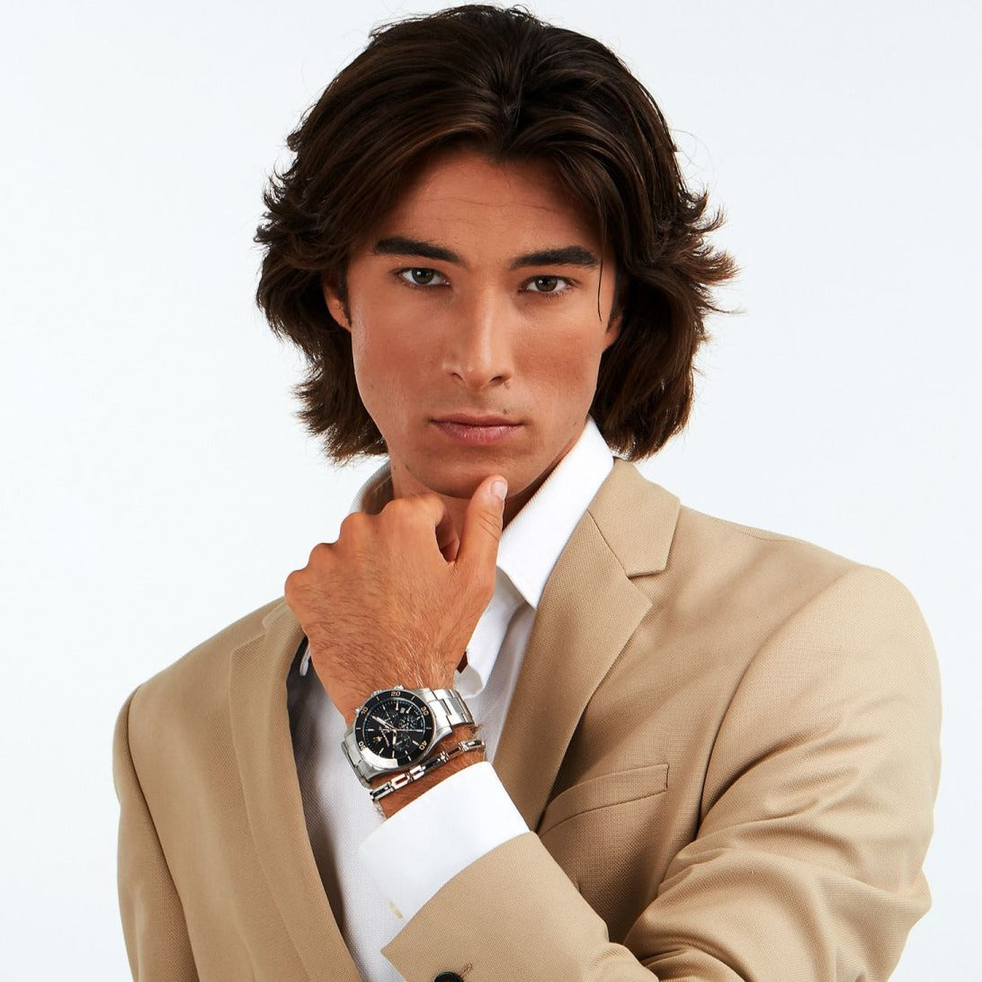  Shop Authentic Maserati Competizione Chronograph Black Dial Silver Steel Strap Watch For Men - R8873600003 - Luxxuri