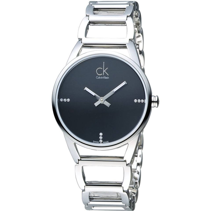  Shop Authentic Calvin Klein Stately Black Dial Silver Steel Strap Watch for Women - K3G2312S - Luxxuri