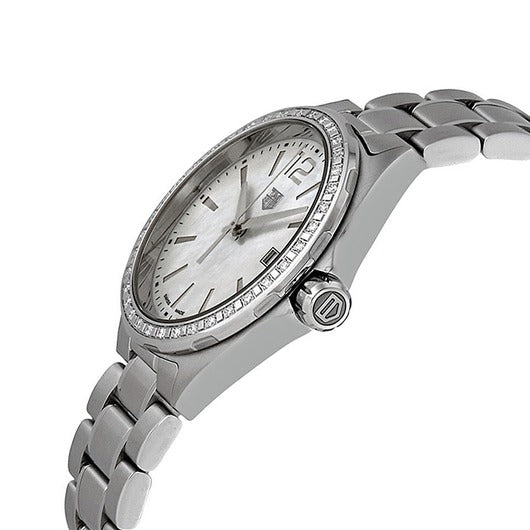  Shop Authentic Tag Heuer Formula 1 Quartz Diamonds Mother of Pearl Dial Silver Steel Strap Watch for Women - WBJ131A.BA0666 - Luxxuri