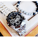  Shop Authentic Guess Trophy Chronograph Diamonds Black Dial Silver Steel Strap Watch for Men - GW0390G1 - Luxxuri