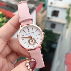  Shop Authentic Michael Kors Petite Portia Silver Dial Pink Rubber Strap Watch For Women - MK2735 - Luxxuri