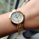  Shop Authentic Tissot Flamingo Mother of Pearl White Dial Gold Steel Strap Watch For Women - T094.210.33.111.00 - Luxxuri