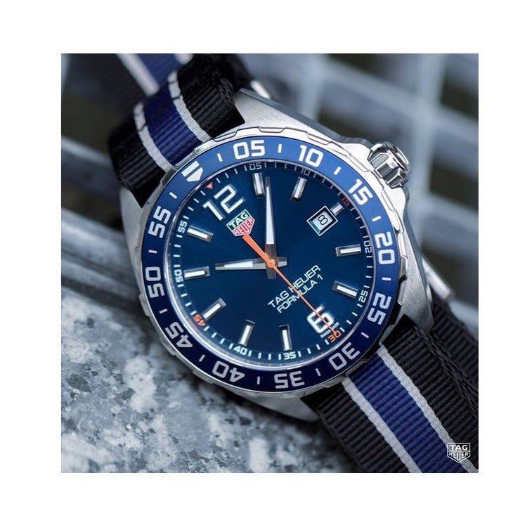  Shop Authentic Tag Heuer Formula 1 Chronograph Blue Dial Two Tone NATO Strap Watch for Men - CAZ1014.FC8197 - Luxxuri