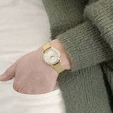  Shop Authentic Guess Chelsea Crystals Mother of Pearl White Dial Gold Mesh Bracelet Watch For Women - W0647L7 - Luxxuri