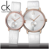  Shop Authentic Calvin Klein Accent Silver Dial White Leather Strap Watch for Women - K2Y216K6 - Luxxuri