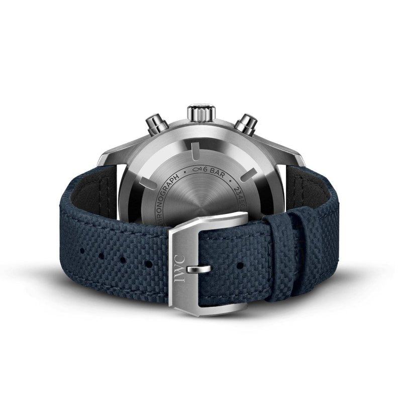  Shop Authentic IWC Pilot's Automatic Chronograph 43mm Blue Dial Blue Calfskin Strap Watch for Men - IW377729 - Luxxuri