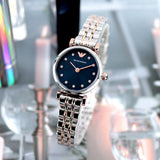  Shop Authentic Emporio Armani Gianni T Bar Quartz Blue Dial Two Tone Steel Strap Watch For Women - AR11222 - Luxxuri