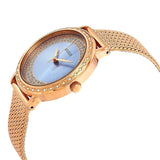  Shop Authentic Guess Willow Crystal Blue Dial Rose Gold Mesh Bracelet Watch For Women - W0836L1 - Luxxuri