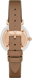  Shop Authentic Emporio Armani Gianni T Bar Quartz Mother of Pearl White Dial Brown Leather Strap Watch For Women - AR11040 - Luxxuri