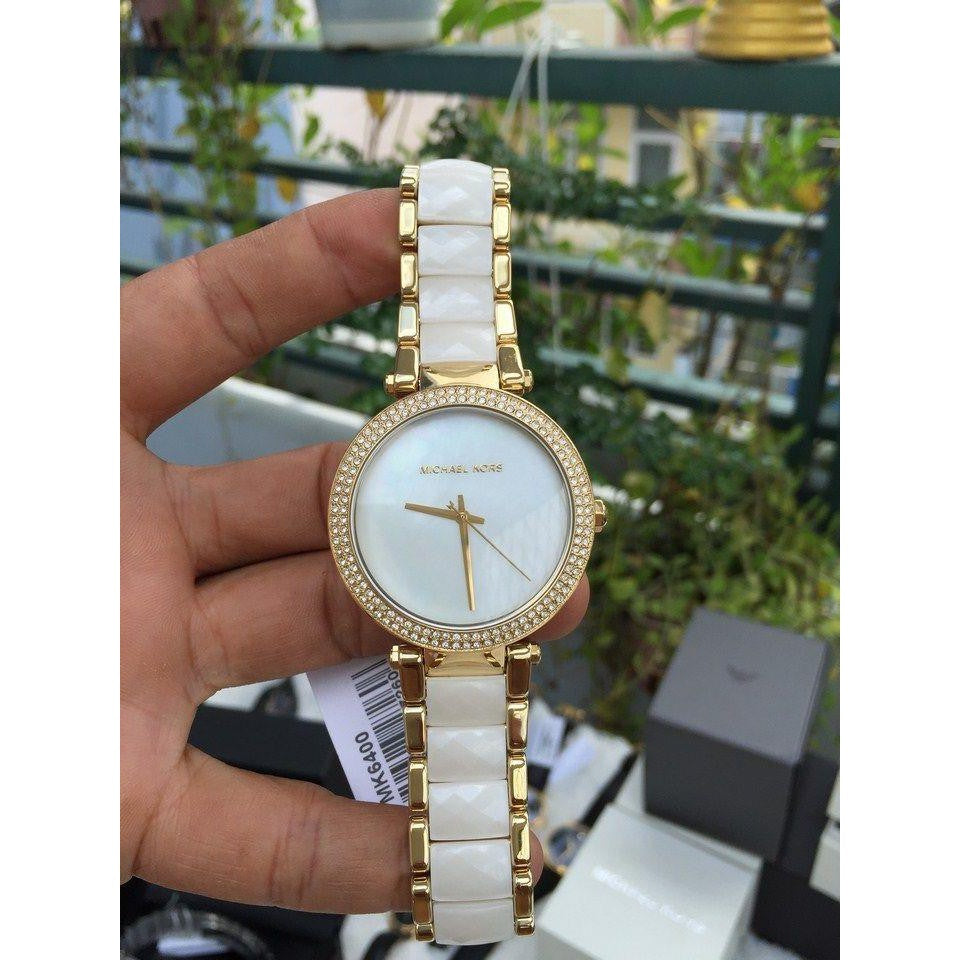  Shop Authentic Michael Kors Parker Mother of Pearl Dial Two Tone Steel Strap Watch for Women - MK6400 - Luxxuri