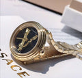  Shop Authentic Versace V Virtus Quartz Black Dial Gold Steel Strap Watch For Women - VET300121 - Luxxuri