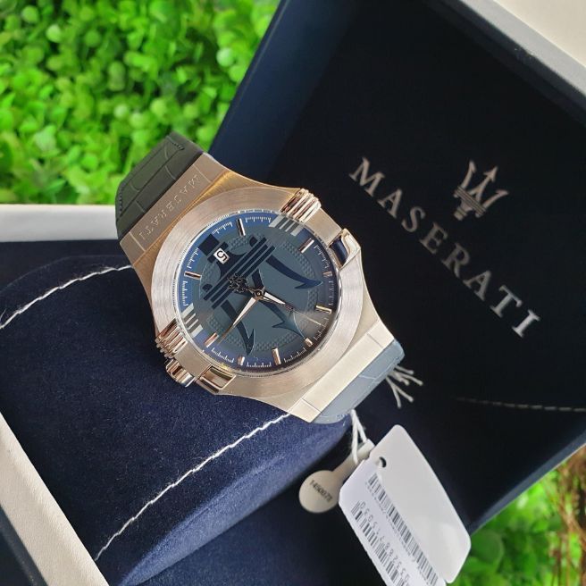  Shop Authentic Maserati Potenza Blue Dial Blue Leather Strap Watch For Men - R8851108015 - Luxxuri
