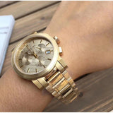  Shop Authentic Burberry The City Gold Dial Gold Steel Strap Watch for Women - BU9753 - Luxxuri