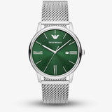  Shop Authentic Emporio Armani Minimalist Quartz Green Dial Silver Mesh Bracelet Watch For Men - AR11578 - Luxxuri