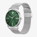  Shop Authentic Emporio Armani Minimalist Quartz Green Dial Silver Mesh Bracelet Watch For Men - AR11578 - Luxxuri