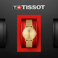 Tissot Everytime Lady Gold Dial Gold Mesh Bracelet Watch for Women - T143.210.33.021.00