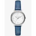  Shop Authentic Michael Kors Cinthia Mother of Pearl Dial Blue Leather Strap Watch for Women - MK2661 - Luxxuri