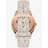  Shop Authentic Michael Kors Runway Quartz Rose Gold Dial White Leather Strap Watch For Women - MK6980 - Luxxuri