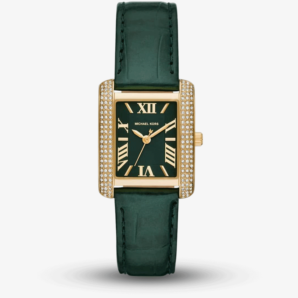  Shop Authentic Michael Kors Emery Quartz Diamonds Green Dial Green Leather Strap Watch For Women - MK4697 - Luxxuri