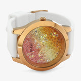  Shop Authentic Guess Crush Crystals Gold Dial White Rubber Strap Watch for Women - W1223L3 - Luxxuri