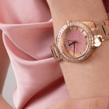  Shop Authentic Guess Glitter Diamonds Pink Dial Rose Gold Steel Strap Watch for Women - GW0405L3 - Luxxuri