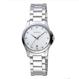 Shop Authentic Gucci G Timeless Diamonds Mother of Pearl Dial Silver Steel Strap Watch For Women - YA126542 - Luxxuri