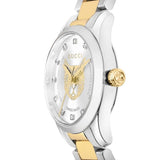  Shop Authentic Gucci G Timeless Quartz Diamonds Silver Dial Two Tone Steel Strap Watch For Women - YA1265016 - Luxxuri