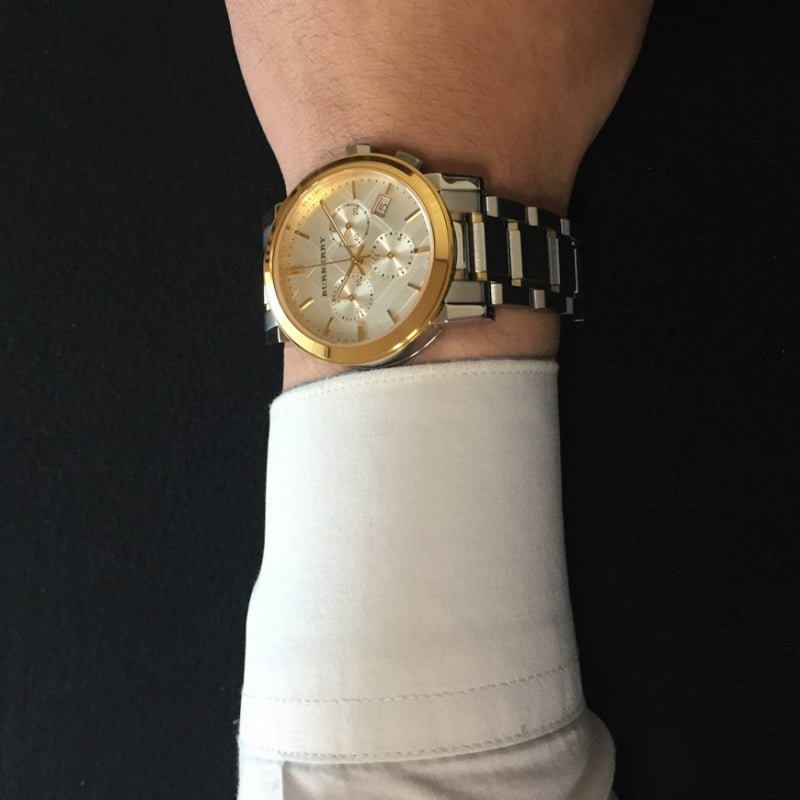  Shop Authentic Burberry The City White Dial Two Tone Steel Strap Watch for Men - BU9751 - Luxxuri