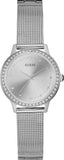  Shop Authentic Guess Chelsea Quartz Silver Dial Silver Mesh Strap Watch For Women - W0647L6 - Luxxuri
