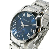  Shop Authentic Emporio Armani Valente Quartz Blue Dial Silver Steel Strap Watch For Men - AR11085 - Luxxuri
