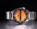  Shop Authentic Seiko 5 Sports Double Hurricane Retro Orange Dial Silver Steel Strap Watch For Men - SRPK11K1 - Luxxuri